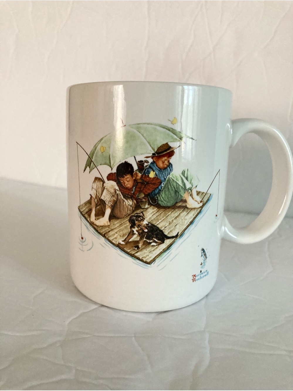 Norman Rockwell / Fisherman’s Paradise White  Mug